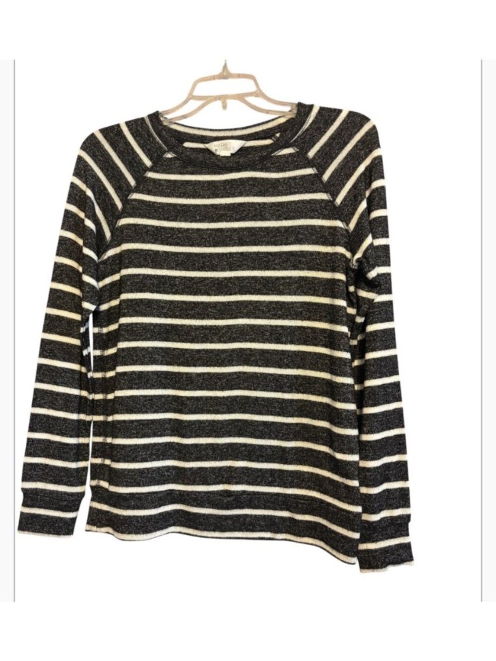 Market Spruce Black & White Knit Long Sleeve Top Size Small